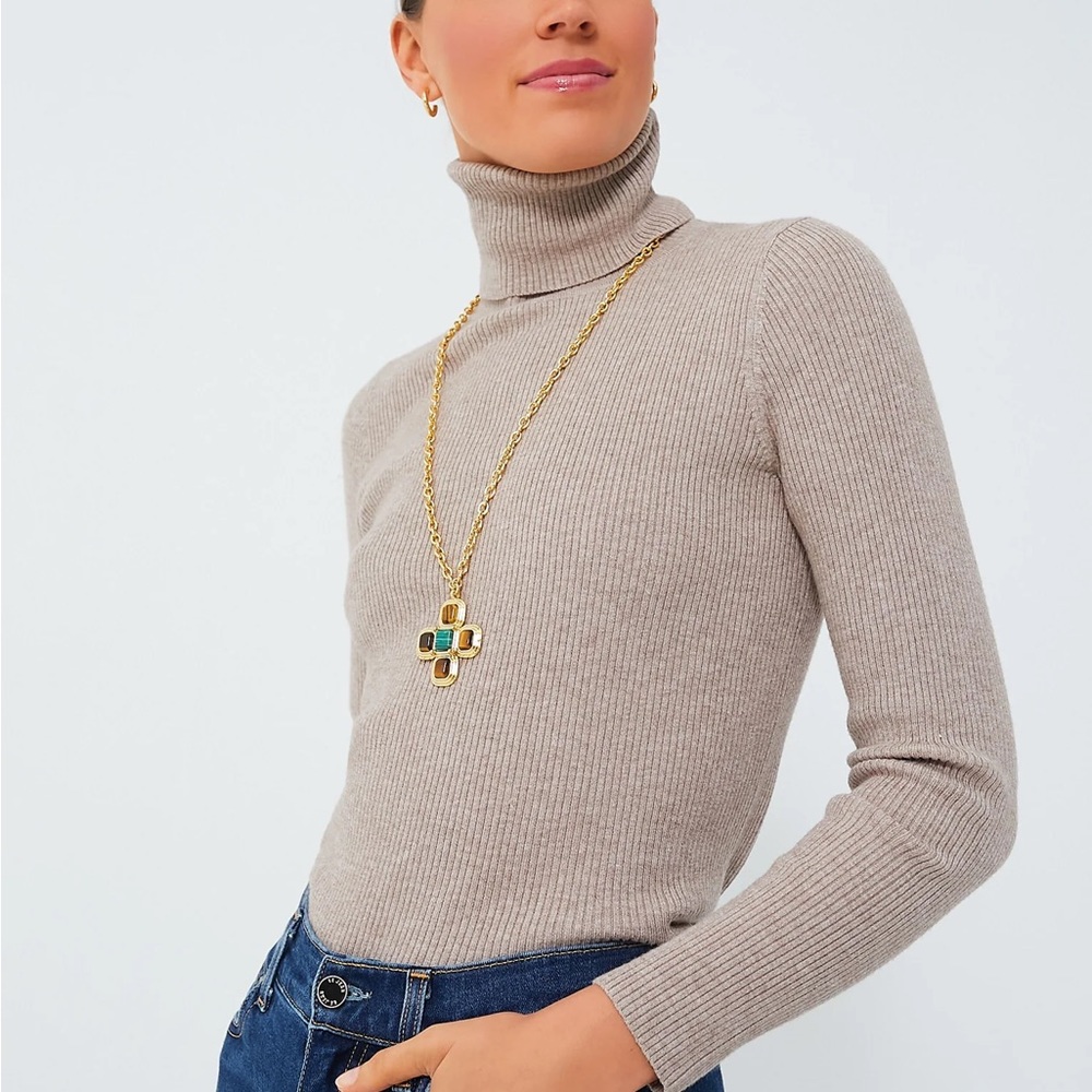 Tuckernuck Pomander Place Arlo ribbed turtleneck in Oat XS